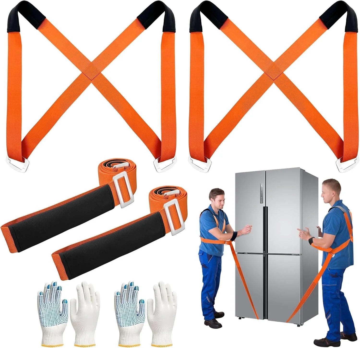 Pasy do Przenoszenia Mebli z Wyściółką – Regulowane do 180 kg, Ergonomiczne dla 2 Osób 0