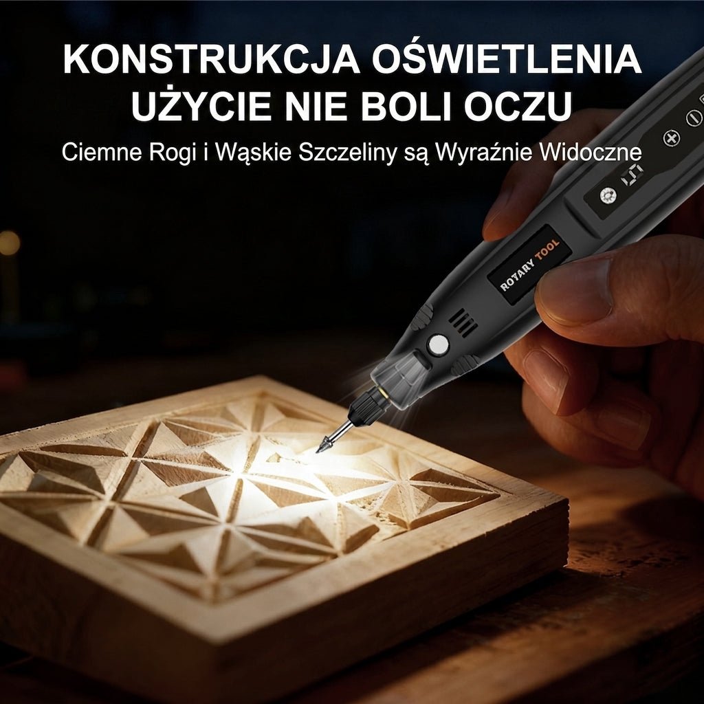 Pióro Do Grawerowania Bezprzewodowe 35W z Regulacją Prędkości – Zestaw Akcesoriów Do Drewna, Metalu i Plastyku 6
