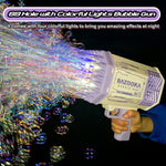 Pistolet Do Baniek Mydlanych Z 69 Otworkami – Zabawka z Kolorowymi LED dla Dzieci na Przyjęcia 3