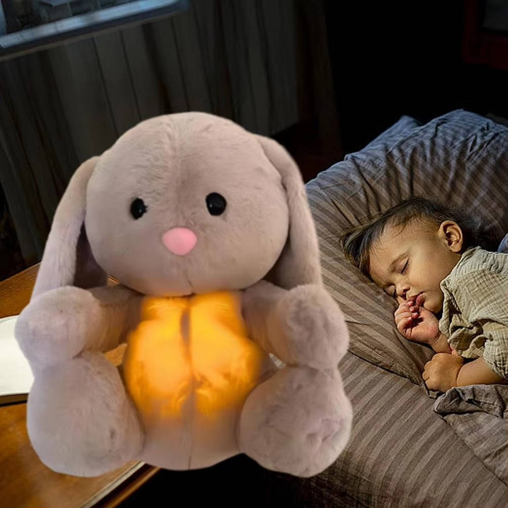 Pluszowy Króliczek z Ruchomym Brzuchom – Muzyka Uspokajająca i Ciepłe Światło Nocne 4