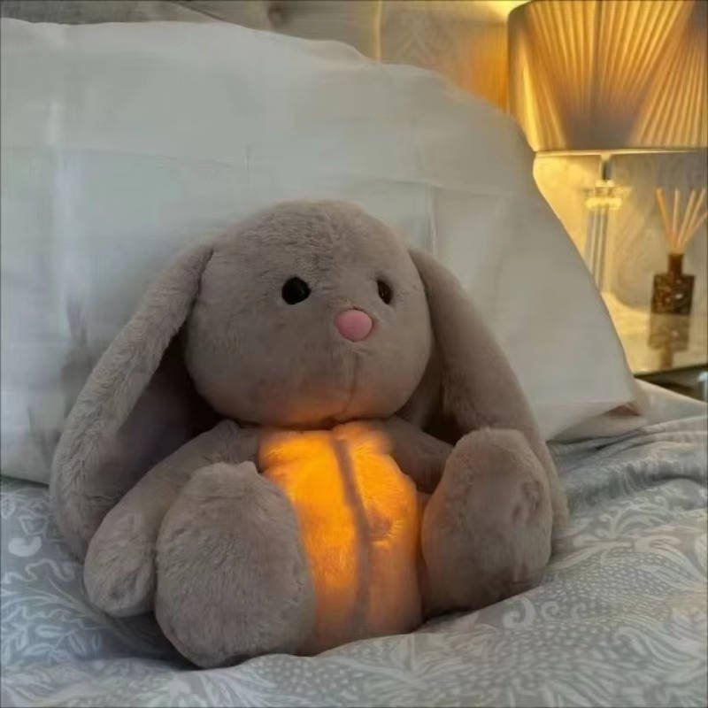 Pluszowy Króliczek z Ruchomym Brzuchom – Muzyka Uspokajająca i Ciepłe Światło Nocne 5