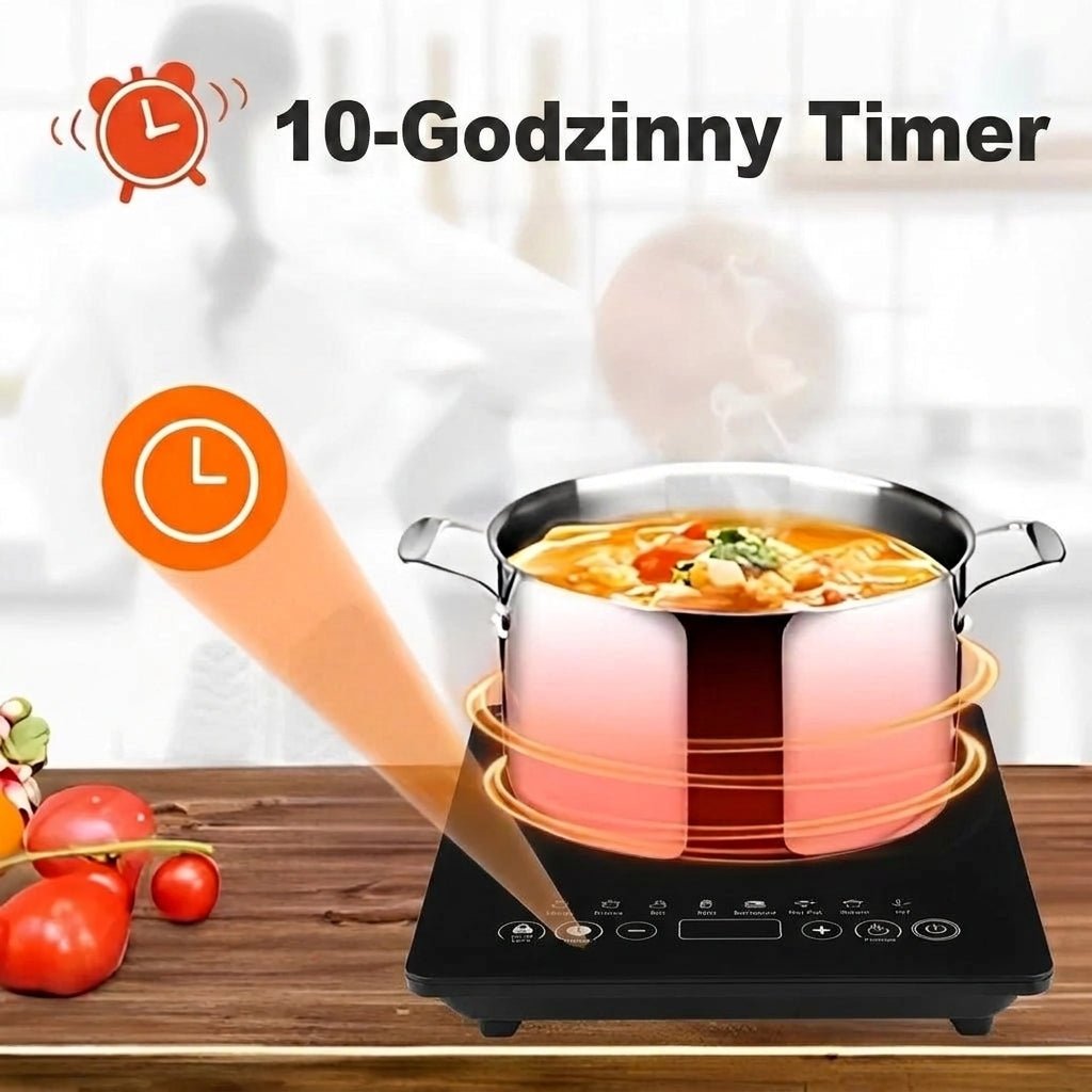 Płyta Indukcyjna Przenośna 1800 W z Dotykowym Sterowaniem i Timerem – Efektywne Gotowanie 3