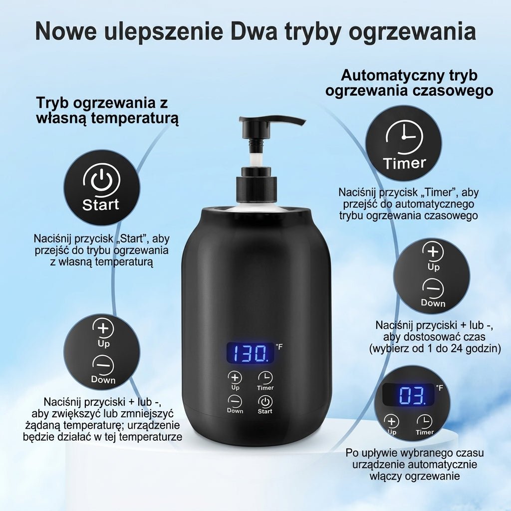 Podgrzewacz Olejku Do Masażu z Regulacją Temperatury 30-65°C i Timerem – Przenośny Do Domowego SPA 8
