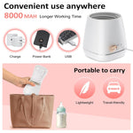 Podgrzewacz do butelek przenośny z regulacją temperatury 37-49°C – Bateria 8000 mAh, LED 1