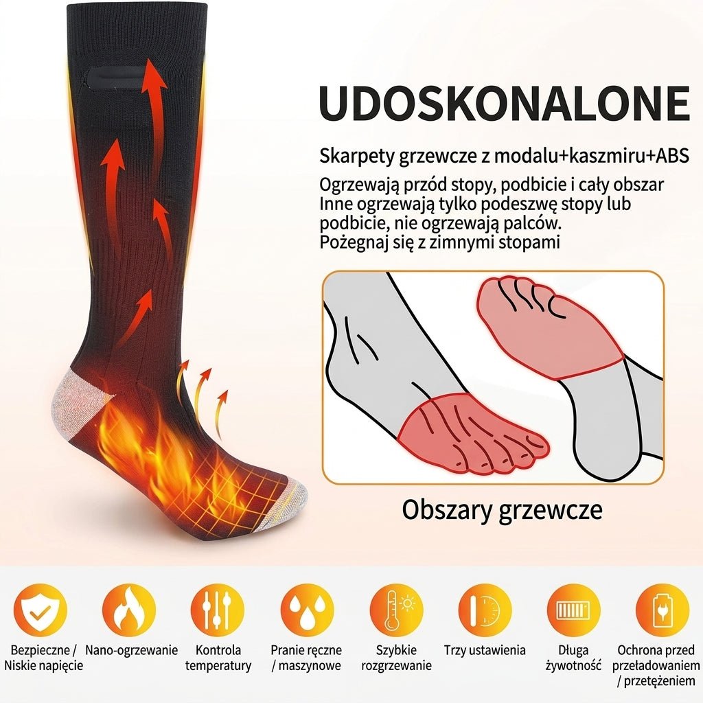 Podgrzewane Skarpetki Elektryczne z Regulacją Ciepła – Bezprzewodowe do Użycia na Zewnątrz 6