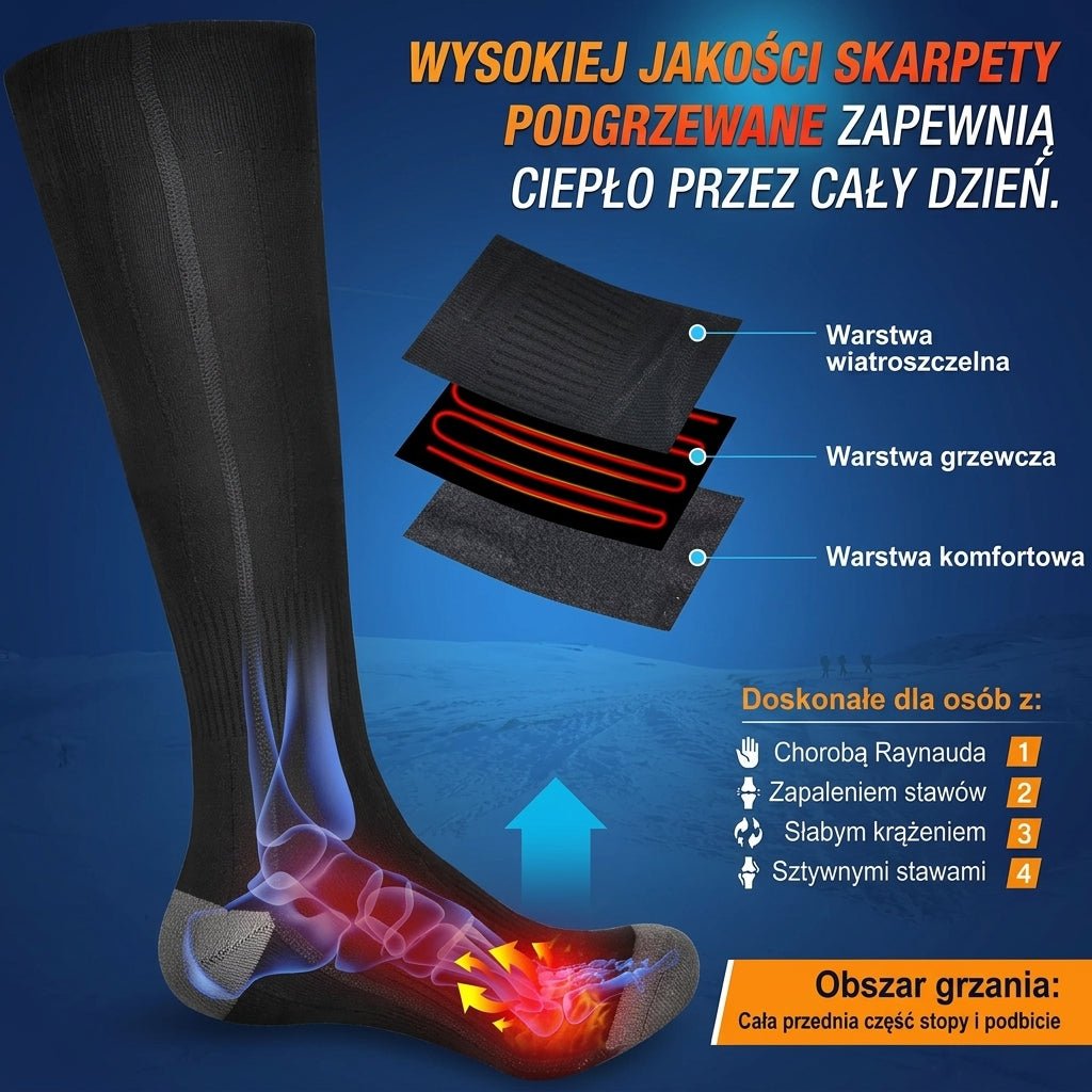Podgrzewane Skarpetki Elektryczne z Regulacją Ciepła – Bezprzewodowe do Użycia na Zewnątrz 7