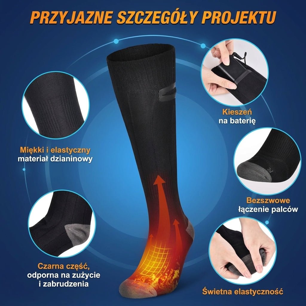 Podgrzewane Skarpetki Elektryczne z Regulacją Ciepła – Bezprzewodowe do Użycia na Zewnątrz 4
