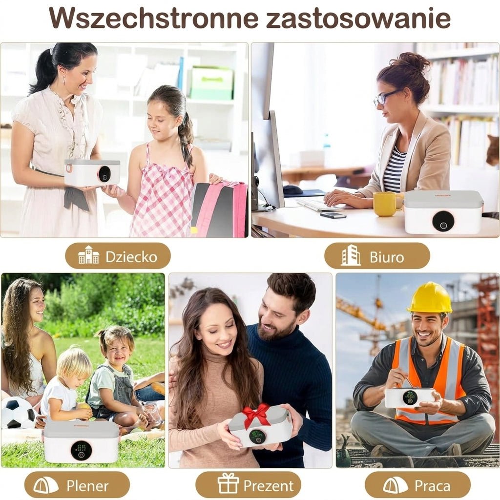 Podgrzewany Lunch Box 1000 ml z Baterią 16000 mAh – Pojemnik na Lunch z Regulacją Ciepła 7