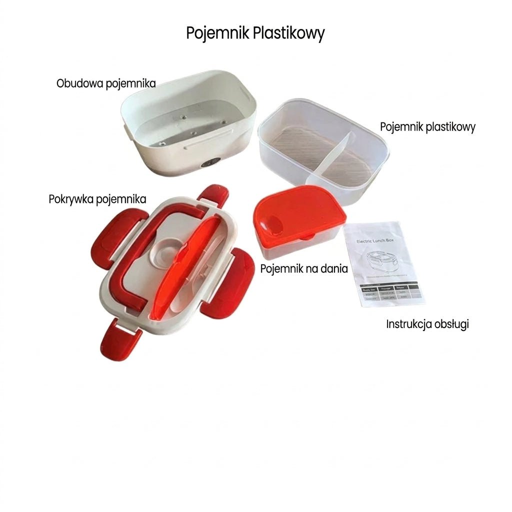 Podgrzewany Lunch Box 50 W z Uchwytem i Łyżką – Pojemnik na Lunch 1L do Pracy i Szkoły 5