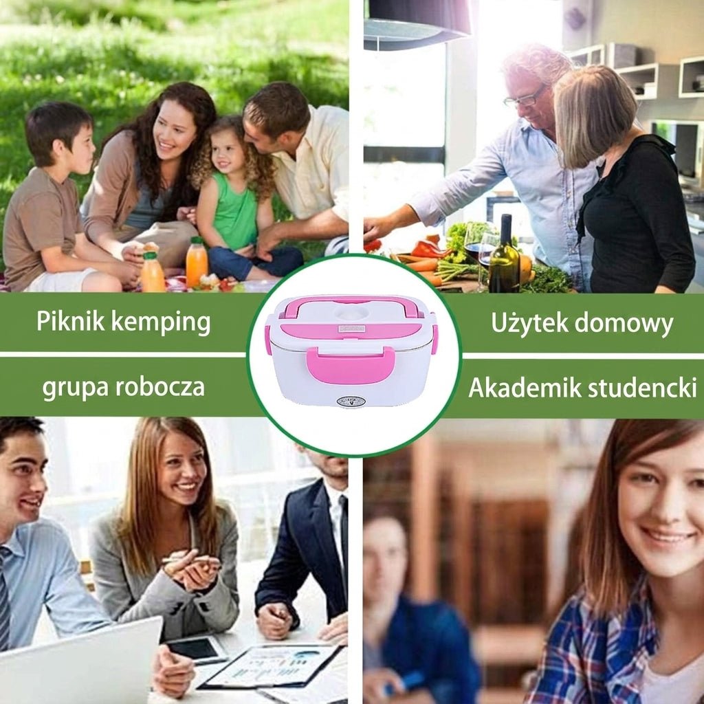 Podgrzewany Lunch Box 50 W z Uchwytem i Łyżką – Pojemnik na Lunch 1L do Pracy i Szkoły 9