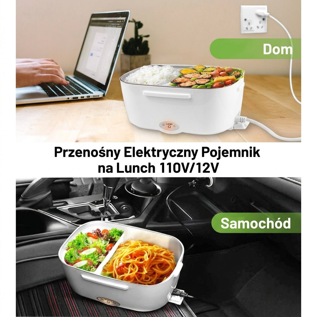 Podgrzewany Lunch Box 50 W z Uchwytem i Łyżką – Pojemnik na Lunch 1L do Pracy i Szkoły 10