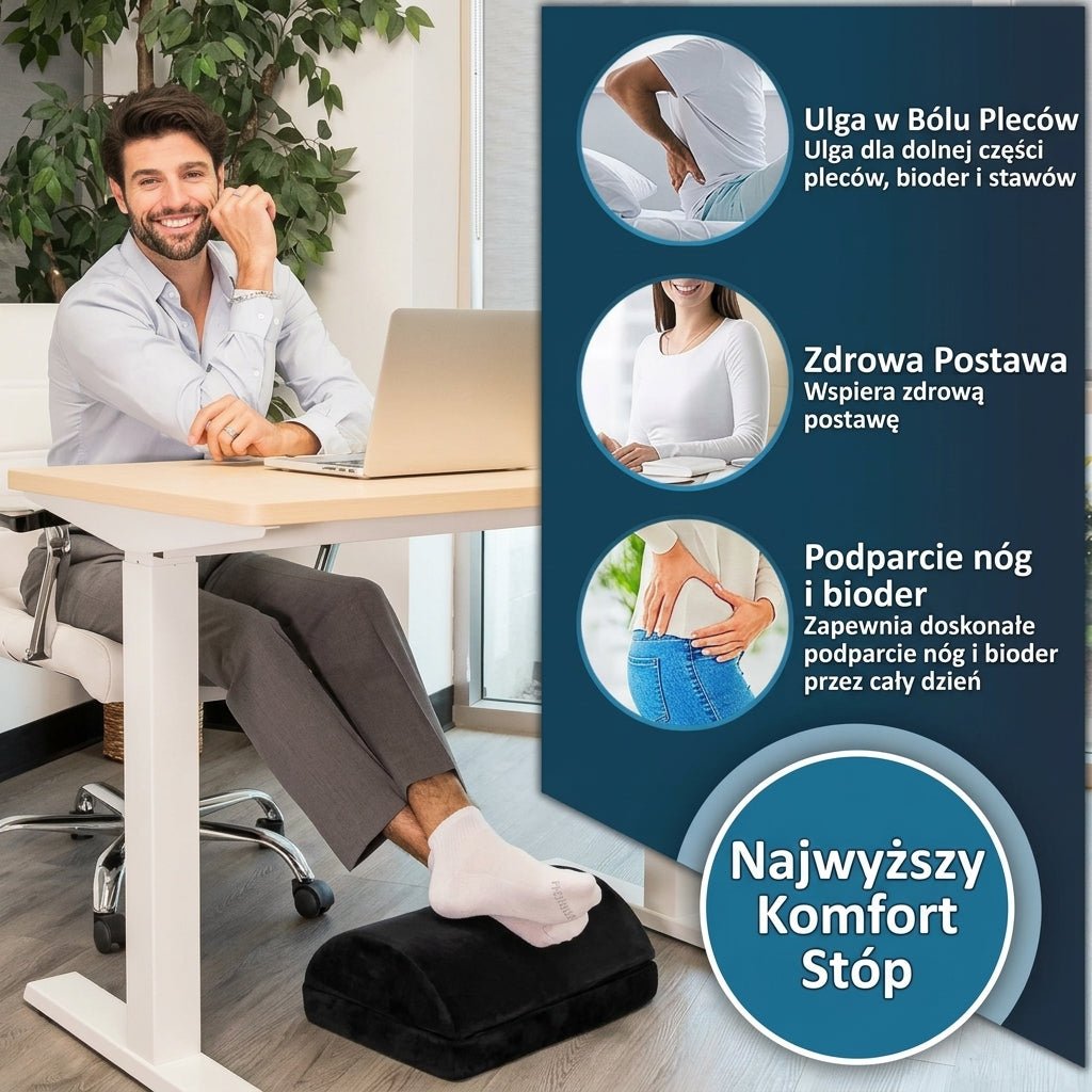 Podkładka na Stopy z Pianką Memory – Regulowana Wysokość, Antypoślizgowa do Biura i Domu 21