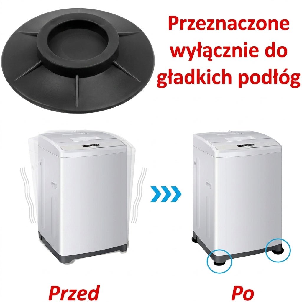 Podkładki Pod Pralkę Antywibracyjne – Zestaw 4 Gumowych Redukujących Hałas i Wibracje 6