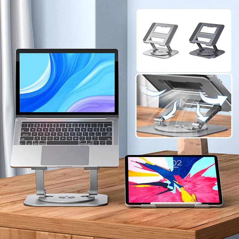 Podstawka Pod Laptopa z Regulacją Wysokości 360° do 17 Cal – Aluminiowa i Chłodząca 3