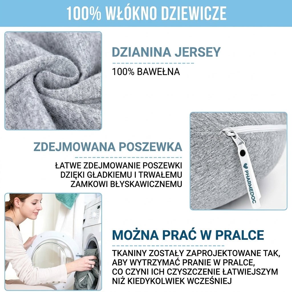 Poduszka Ciążowa Do Spania z Regulowanym Wypełnieniem – Wsparcie dla Ciała i Korekta Postawy 6