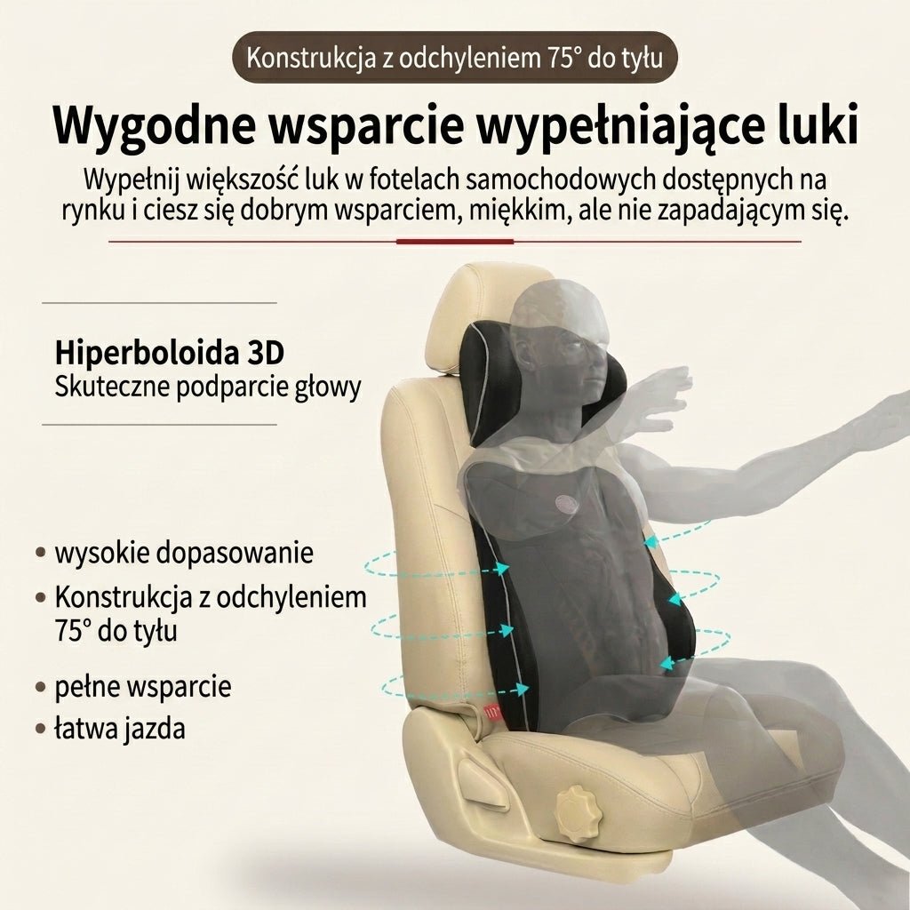 Poduszka Lędźwiowa do Auta z Pianki Memory – Hipoalergiczna, Ergonomiczne Wsparcie dla Pleców 3