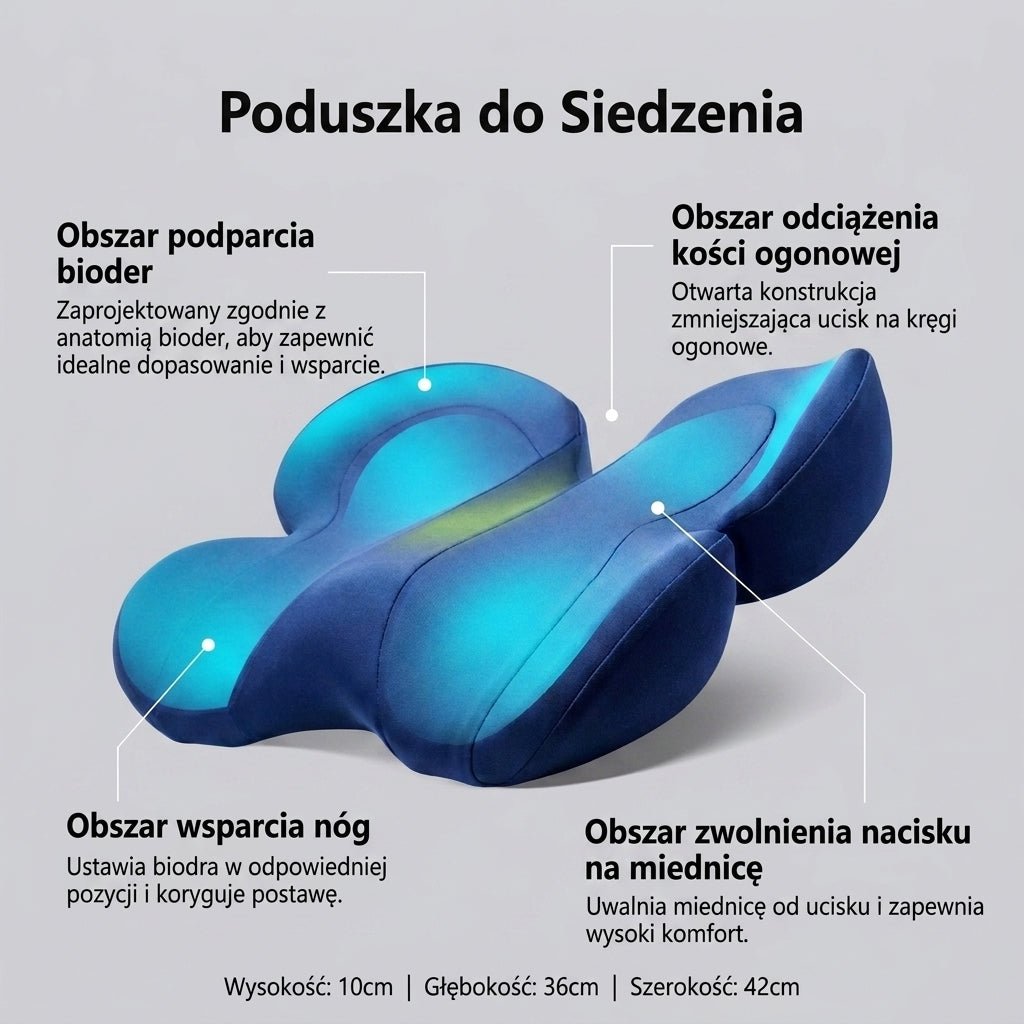 Poduszka Na Siedzenie Łagodząca Ból Kości Ogonowej – Hipoalergiczna, Antypoślizgowa 6
