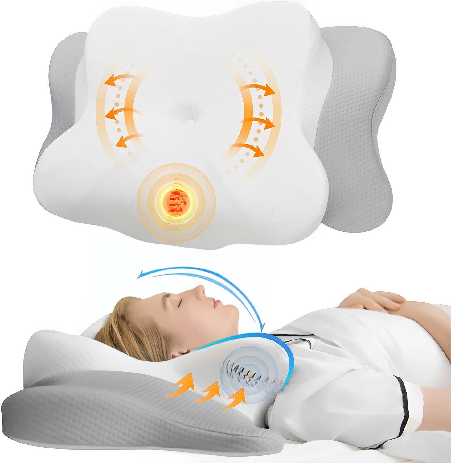 Poduszka Ortopedyczna do Spania z Rolą do Rozciągania - Ergonomiczna, Wygodna, Oddychająca 0