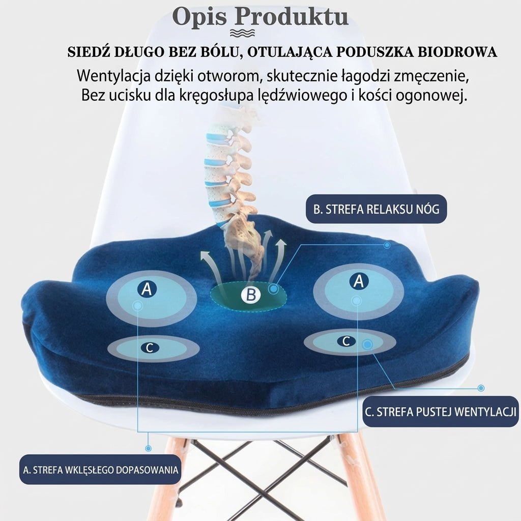 Poduszka Siedziskowa z Pianki Memory – Redukcja Bólu Pleców, Antypoślizgowa do Biura i Samochodu 7