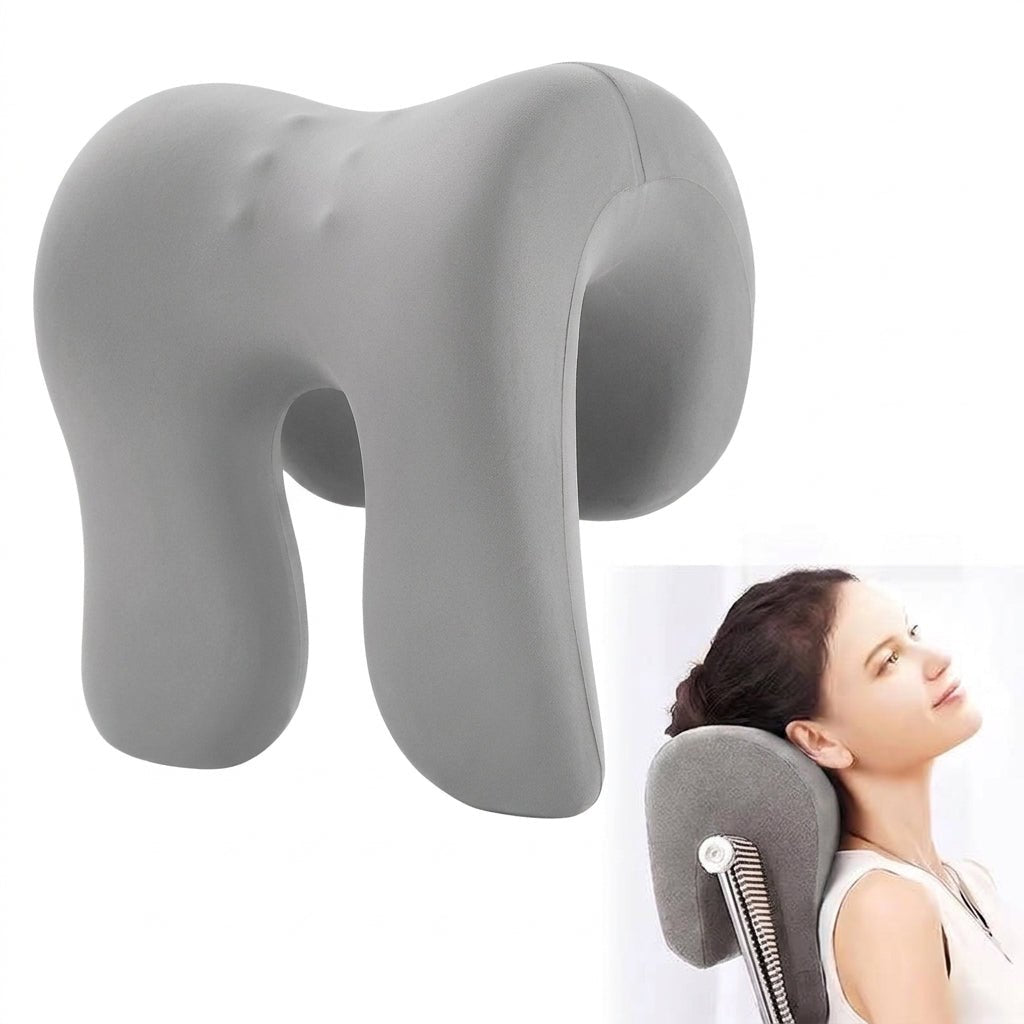 Poduszka Zagłówkowa Do Krzesła Biurowego z Pianką Pamięci Kształtu i Masażem – Ergonomiczne Wsparcie Szyi 1