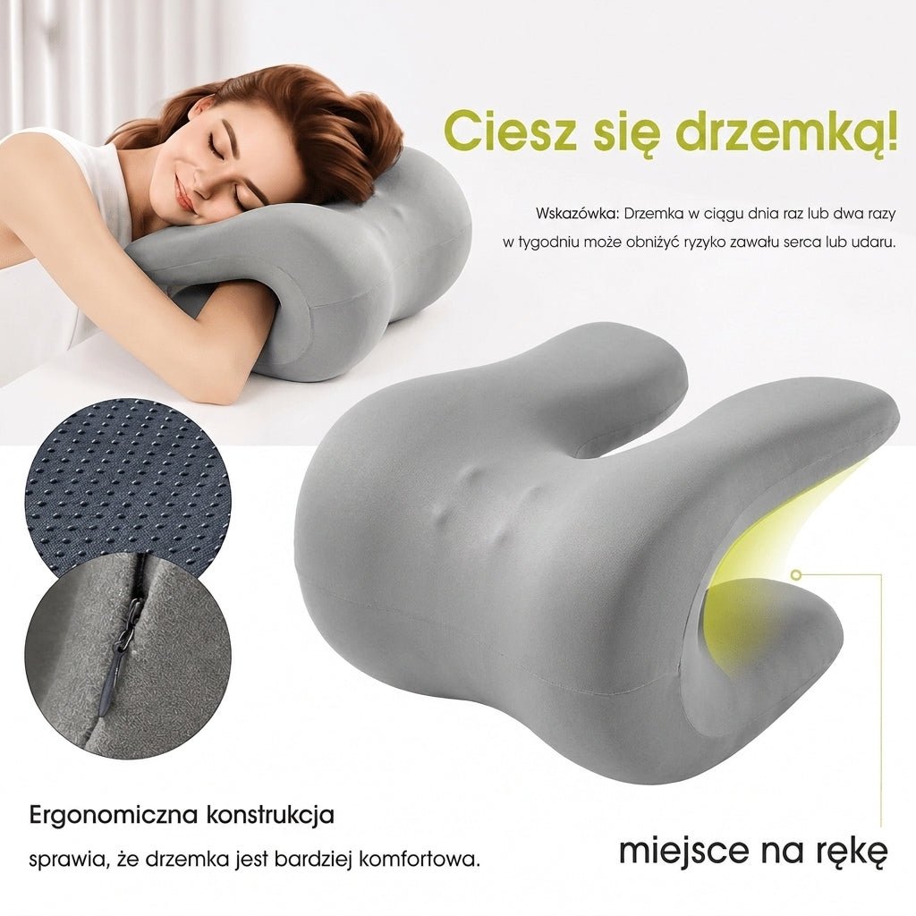 Poduszka Zagłówkowa Do Krzesła Biurowego z Pianką Pamięci Kształtu i Masażem – Ergonomiczne Wsparcie Szyi 9