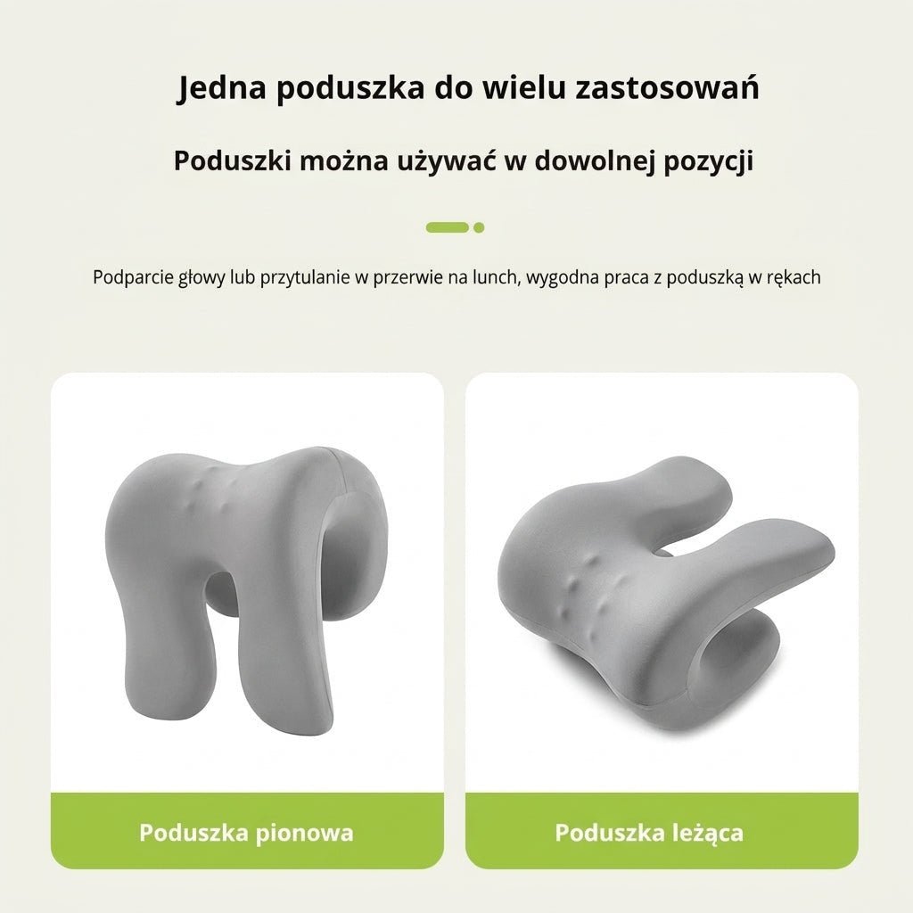 Poduszka Zagłówkowa Do Krzesła Biurowego z Pianką Pamięci Kształtu i Masażem – Ergonomiczne Wsparcie Szyi 4