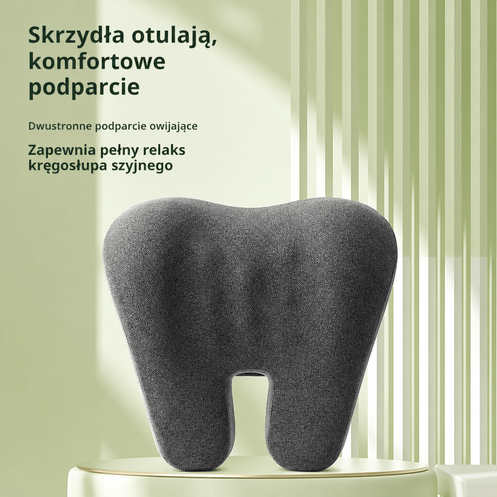 Poduszka Zagłówkowa Do Krzesła Biurowego z Pianką Pamięci Kształtu i Masażem – Ergonomiczne Wsparcie Szyi