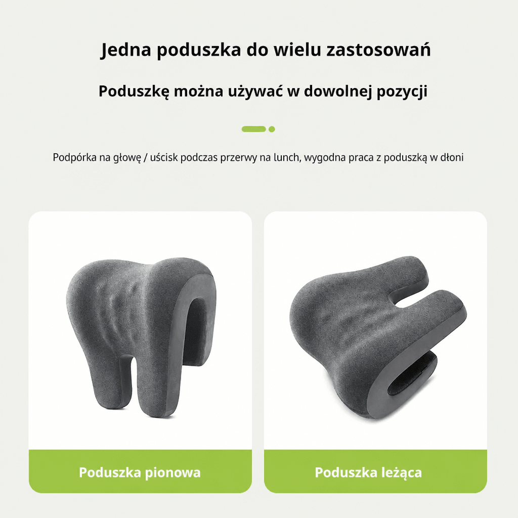 Poduszka Zagłówkowa Do Krzesła Biurowego z Pianką Pamięci Kształtu i Masażem – Ergonomiczne Wsparcie Szyi