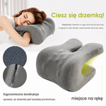 Poduszka Zagłówkowa Do Krzesła Biurowego z Pianką Pamięci Kształtu i Masażem – Ergonomiczne Wsparcie Szyi