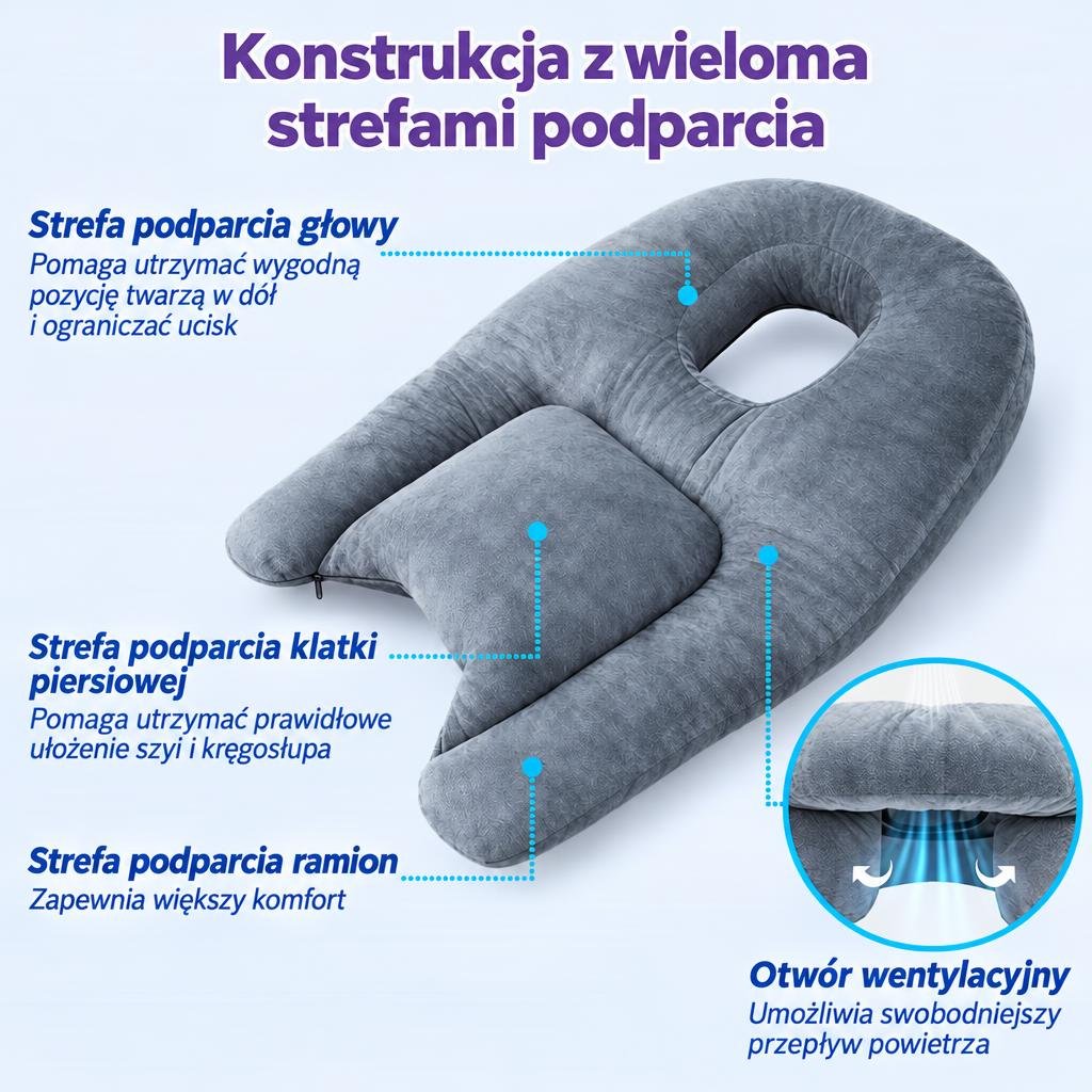 Poduszka do Spania na Brzuchu po Operacji BBL – Wsparcie i Komfort z Pianki Pamięciowej 4