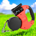 Podwójna Smycz Dla Psa 10FT Z Latarą, Uchwyt Na Worek, Obrotowa 360° 0