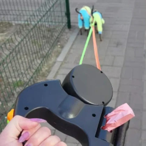 Podwójna Smycz Dla Psa Z Latarką LED I Obrotem 360° - TangleFree 1