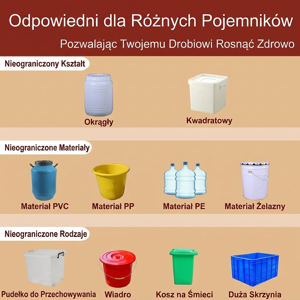 Poidło dla Kur z Automatycznym Uzupełnianiem Wody – Zestaw 10 Poidel dla Drobiu 10