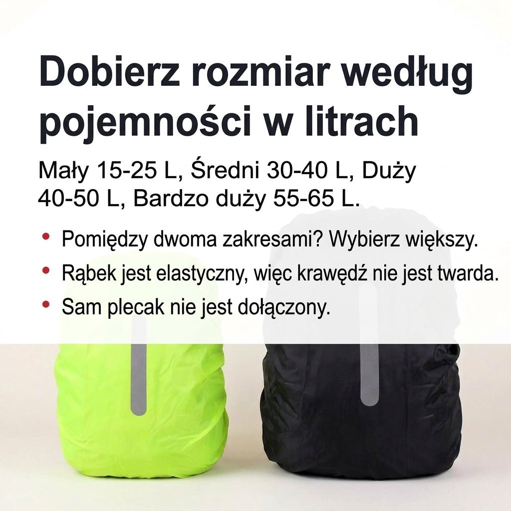 Pokrowiec na Plecak Wodoodporny z Odblaskowymi Paskami – Ochrona na Wędrówki i Jazdę Rowerem 4