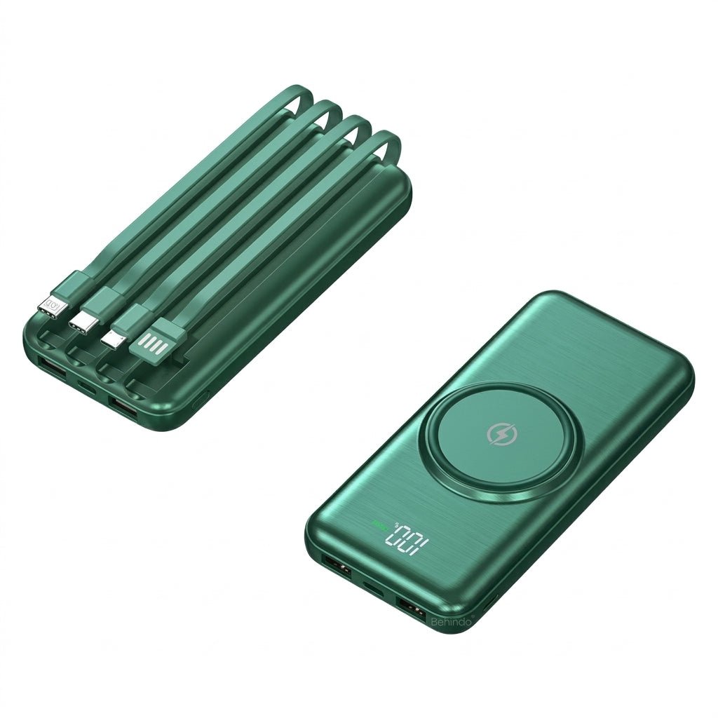 Power bank 20000 mAh z bezprzewodowym ładowaniem i 6 portami USB do smartfonów i laptopów 2