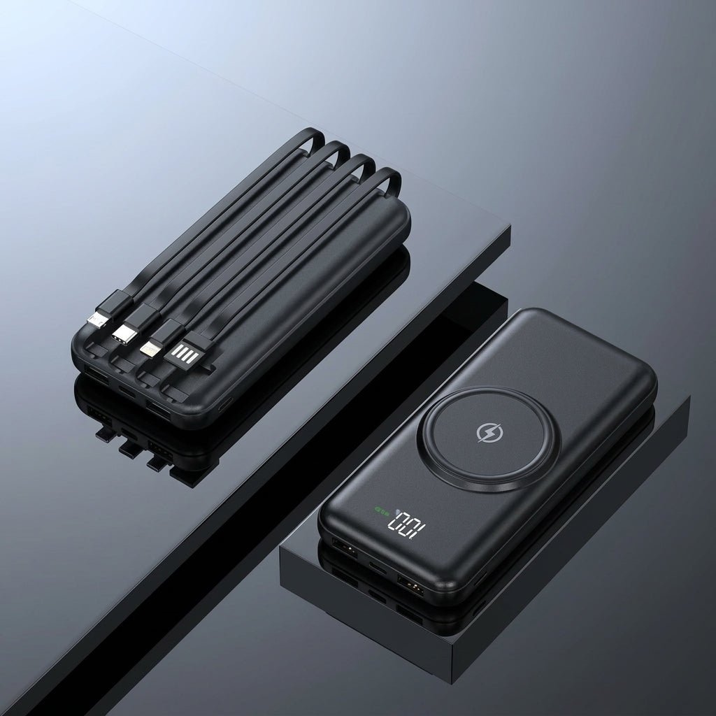 Power bank 20000 mAh z bezprzewodowym ładowaniem i 6 portami USB do smartfonów i laptopów 3