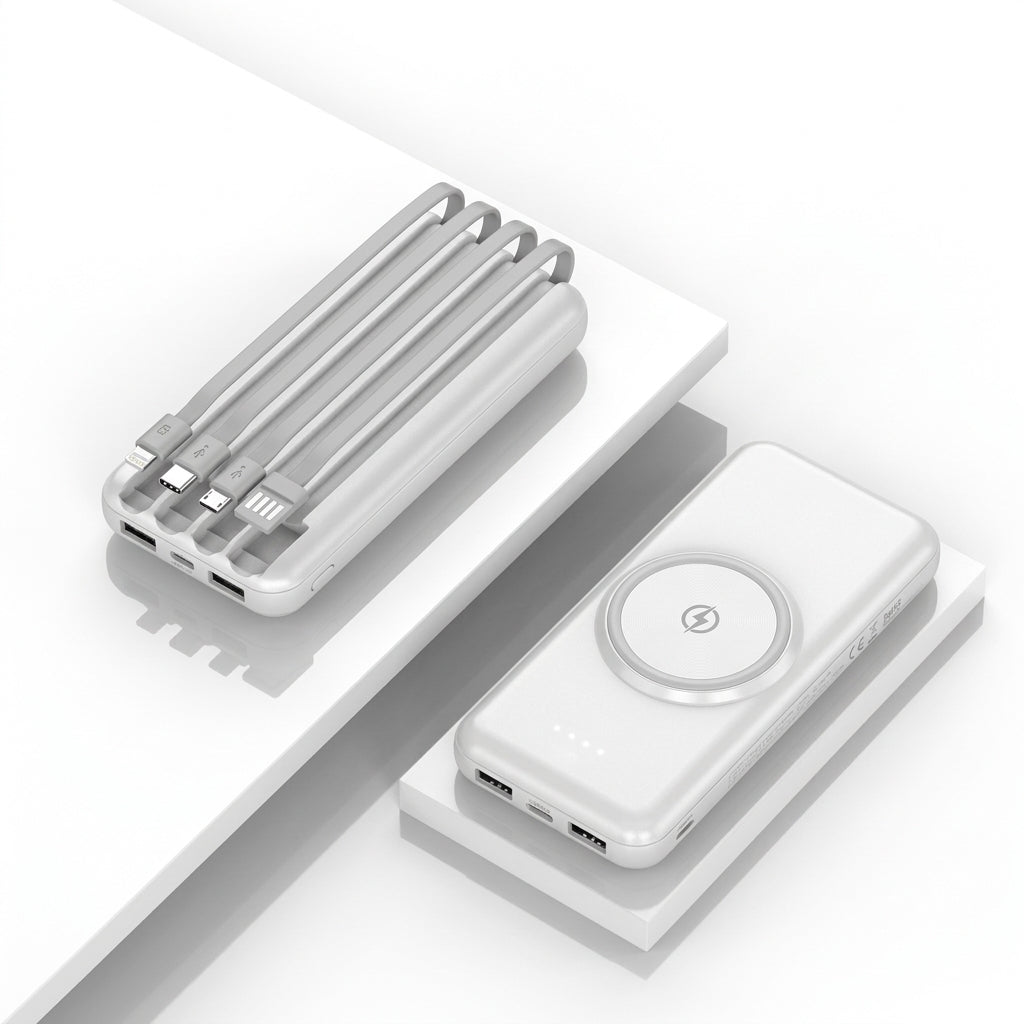 Power bank 20000 mAh z bezprzewodowym ładowaniem i 6 portami USB do smartfonów i laptopów 3