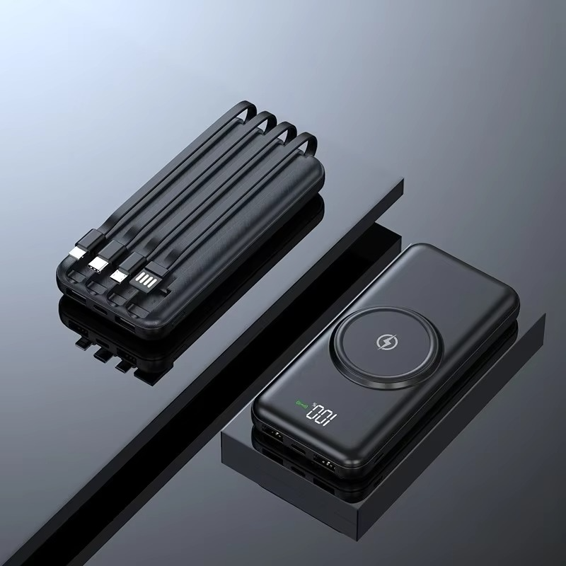 Power bank 20000 mAh z bezprzewodowym ładowaniem i 6 portami USB do smartfonów i laptopów 5