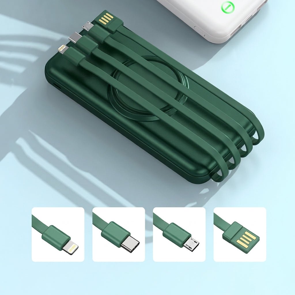 Power bank 20000 mAh z bezprzewodowym ładowaniem i 6 portami USB do smartfonów i laptopów 5