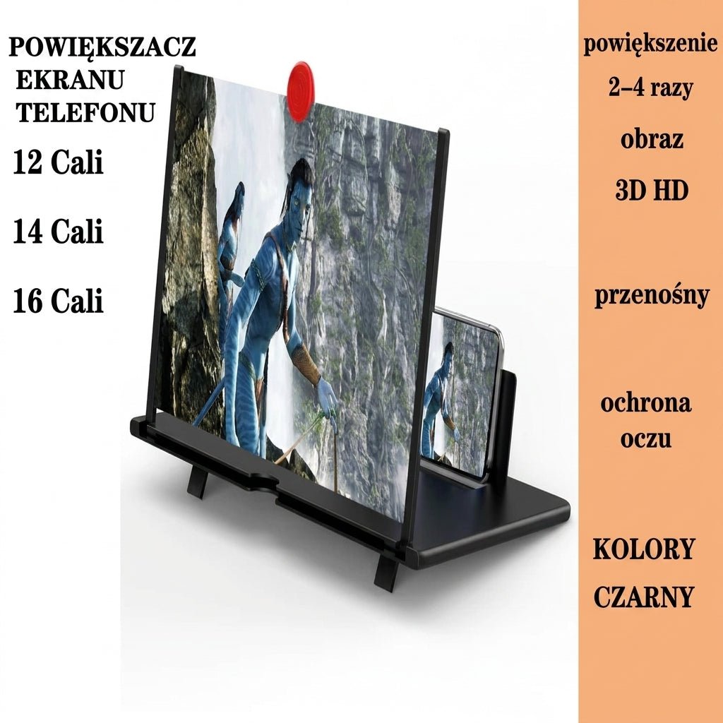 Powiększacz Ekranu do Telefonu 16 Cal – Powiększenie 3–5x, Składana i Antypoślizgowa 10