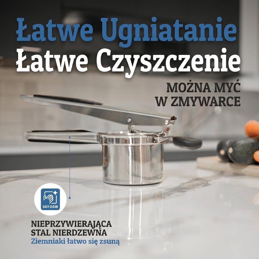 Praska do Ziemniaków ze Stali Nierdzewnej – Antypoślizgowe Uchwyty, Pojemność 450 ml 11