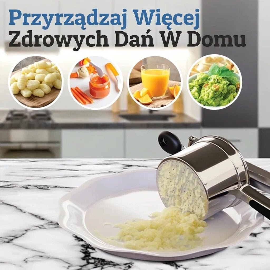 Praska do Ziemniaków ze Stali Nierdzewnej – Antypoślizgowe Uchwyty, Pojemność 450 ml 7