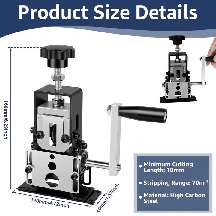 Precyzyjny Ręczny Ściągacz Izolacji z Regulowanym Ostrzem do Drutów 2