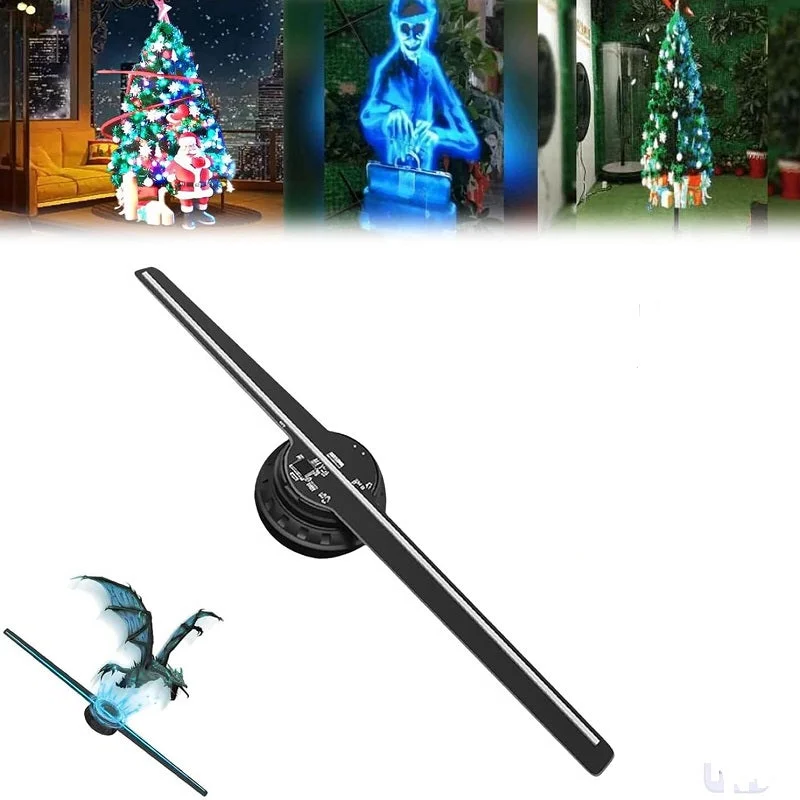 Projektor 3D Holograficzny LED z Wentylatorem – Efekt Stereo do Domu i Reklamy 0