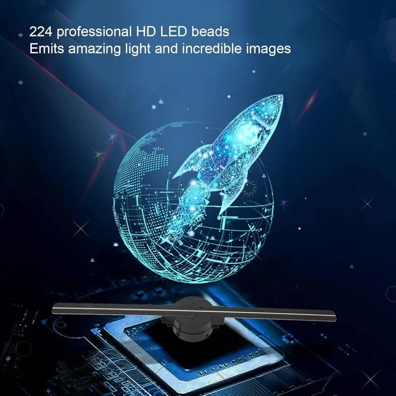 Projektor 3D Holograficzny LED z Wentylatorem – Efekt Stereo do Domu i Reklamy 1