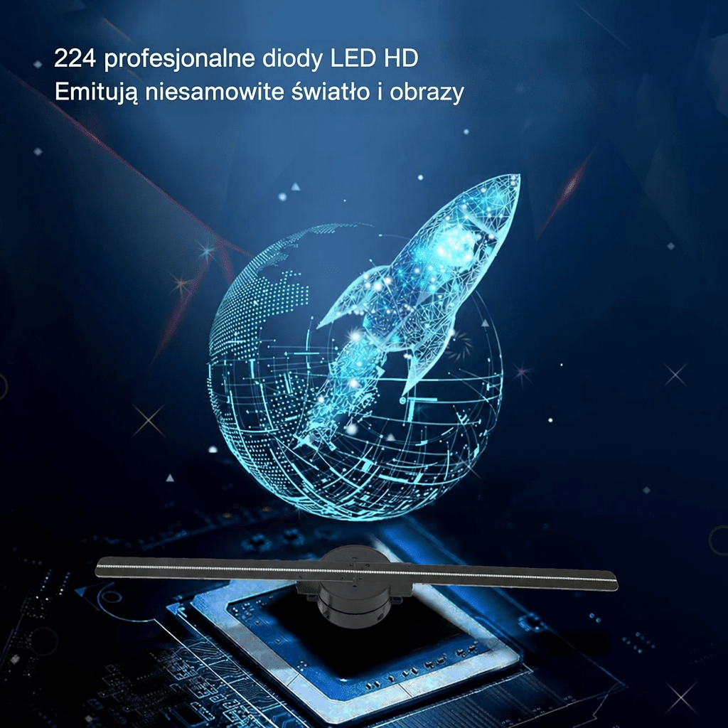 Projektor 3D Hologram LED z Wentylatorem – Efekt Stereo do Domu i Reklamy
