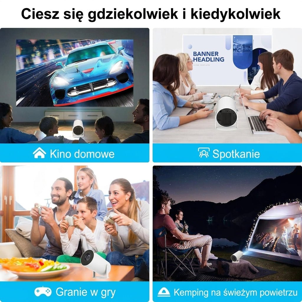 Projektor 4K Ultra HD Przenośny z Wi-Fi i Bluetooth – Rzutnik Multimedialny do Kina Domowego 13