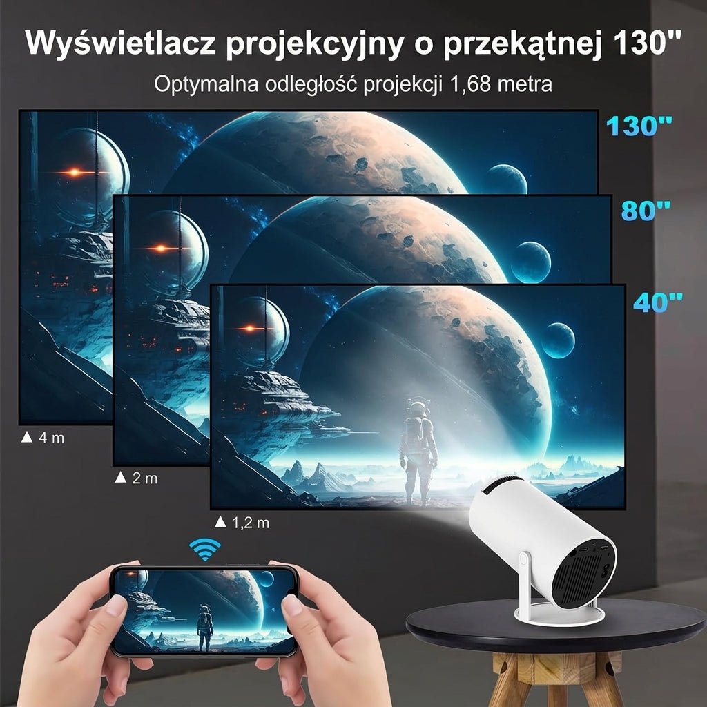 Projektor 4K Ultra HD Przenośny z Wi-Fi i Bluetooth – Rzutnik Multimedialny do Kina Domowego 14