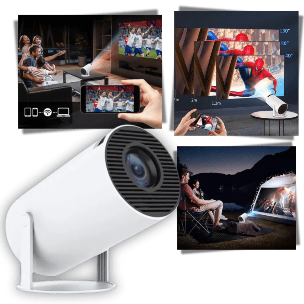 Projektor 4K Ultra HD Przenośny z Wi-Fi i Bluetooth – Rzutnik Multimedialny do Kina Domowego 0