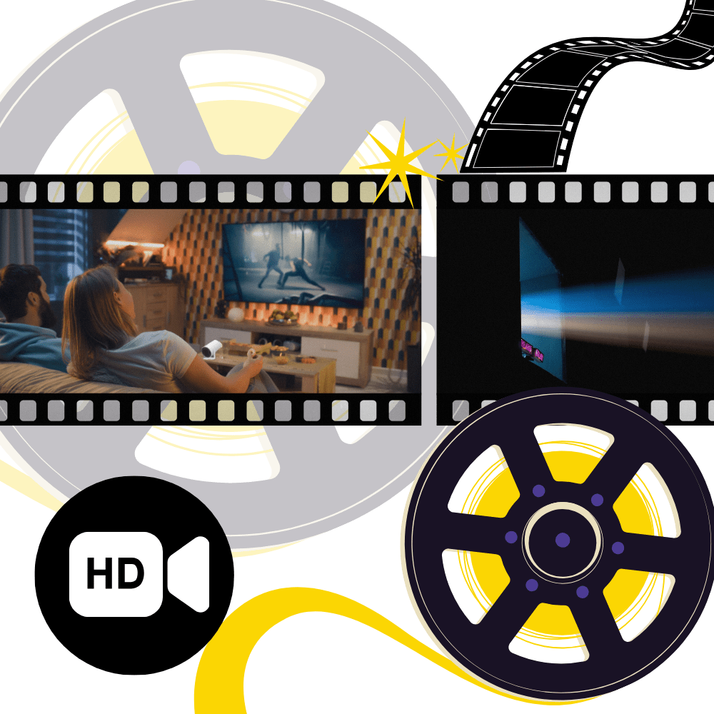 Projektor 4K Ultra HD Przenośny z Wi-Fi i Bluetooth – Rzutnik Multimedialny do Kina Domowego 2